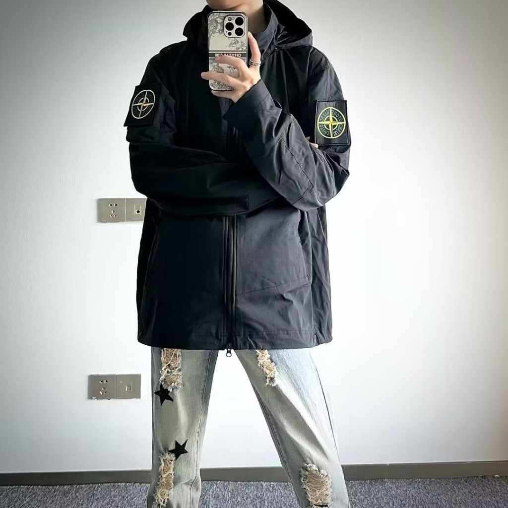 MR-DEER เสื้อแจ็คเก็ตแขนยาวมีฮู้ด ซิปหน้า ผ้าร่ม เสื้อคลุมตัวนอก รุ่น MF10