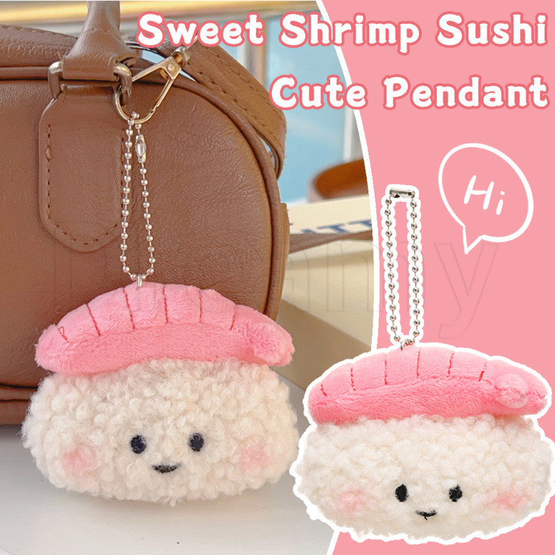 กุ้งหวานซูชิตุ๊กตาตุ๊กตา-จี้ตกแต่งกระเป๋านักเรียนคู่-น่ารัก,ตลก-การ์ตูนสัตว์ของเล่นของขวัญ-พวงกุญแจตุ๊กตาตุ๊กตานุ่ม-แหวนกุญแจรถ