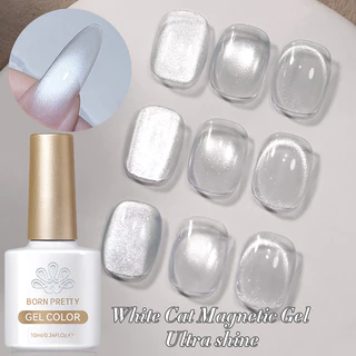 BORN PRETTY Cat Eyes Magnetic Gel Polish Moonlight White Shining Silver กึ่งถาวร UV Gel 10ml