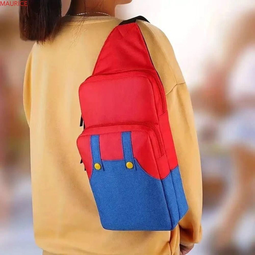 Maurice Mario Crossbody Bag,แบบพกพาน่ารักกระเป๋าเดินทางสําหรับNintendo Switch,อินเทรนด์กันน้ําOxfordขนาดใหญ่ความจุเกมSuper Mario Brosกระเป๋าหน้าอกGamepad