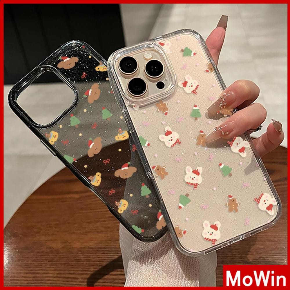 Movin - For iPhone 16 Pro Max iPhone 11 Case Super Bright Glitter Clear TPU Soft Case Cute Christmas Puppy Compatible iPhone15 Pro max 14 13 12 Pro max XS XR 7 Plus 8 Plus