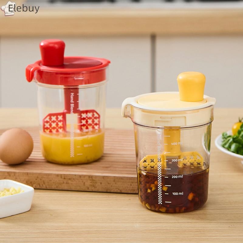 Elebuy Manual Egg Mixture พร้อมถ้วยผสมสําเร็จการศึกษา Home Seasoning Mixer ผัดกระเทียมซอสถั่วเหลือง DIY โฮมเมดน้ําจิ้มใหม่