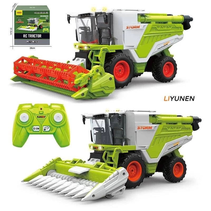 RC Farm Harvester รถบรรทุกรถแทรกเตอร์ของเล่นจําลองรีโมทคอนโทรลรถการเกษตรสเปรย์หมอกอิเล็กทรอนิกส์ชาวนาของเล่นเด็กผู้ชาย