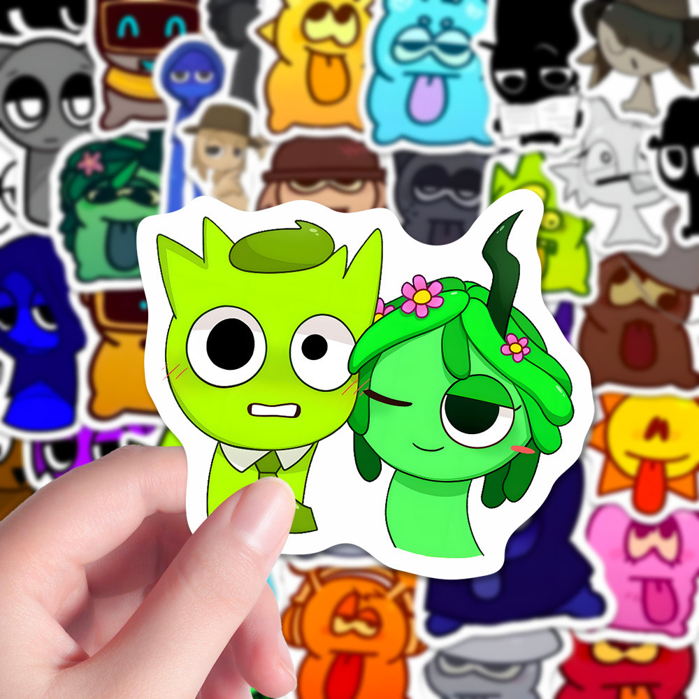108pcs sprunki สติ๊กเกอร์สร้างสรรค์อุปกรณ์ต่อพ่วงเกมสติ๊กเกอร์กันน้ำ