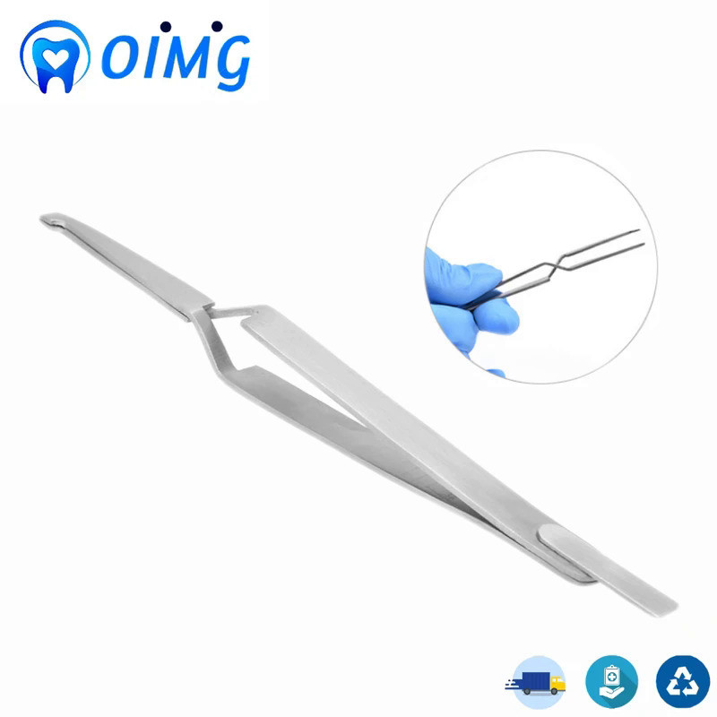 Dental Bracket Tweezers Orthodontic Reverse Action Serrated Dentistry truments Stainless Steel Denta