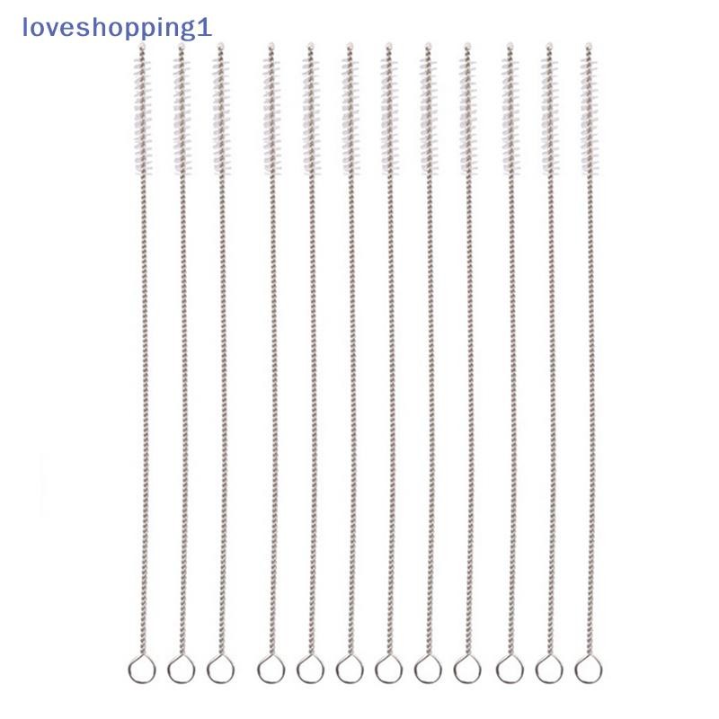 Loveshopping หลอดทําความสะอาดฟางไนลอนสแตนเลส แปรง 17 ซม. TH