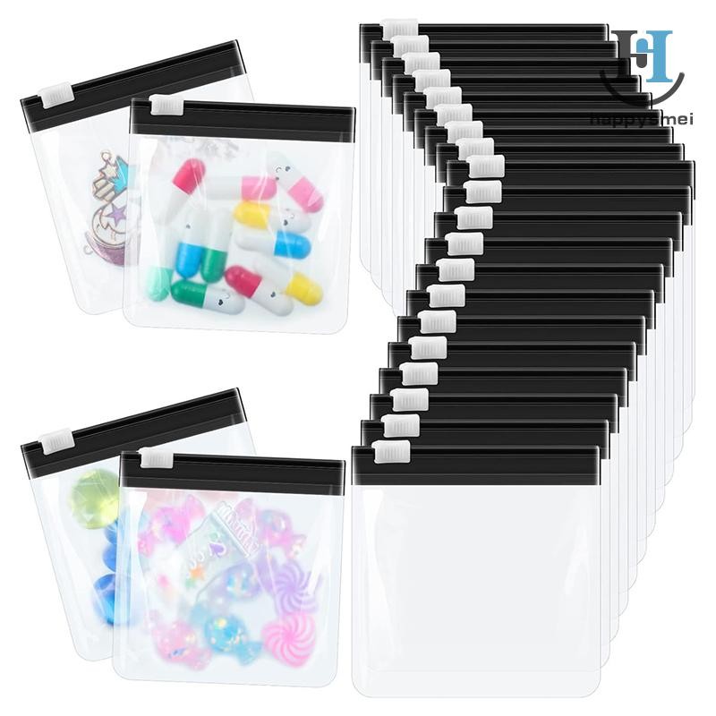 [GA] 7pcs ถุงยาแบบใช้ซ้ําได้กระเป๋าซิปกระเป๋าสีสันสดใสปิดผนึกด้วยตนเองยาเครื่องประดับจัดเก็บกระเป๋า TH