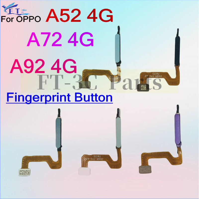 สําหรับ OPPO A52 A72 A92 4G พิมพ์ลายนิ้วมือเซ็นเซอร์ปุ่มเปิดปิด flex อะไหล่