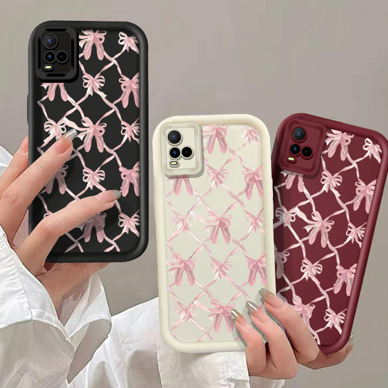 สวยสีชมพูโบว์ปมเคสโทรศัพท์สําหรับhuawei nova 5t 7i 6se y6p y7a p30 pro p40 y7 2019 y7 prime y7 pro 2019 y9 prime 2019 p smart honor 200 pro 9 plus 20 se 10 แถม