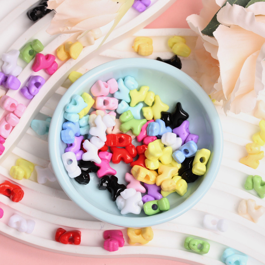 60 ชิ้น 12*10 มิลลิเมตรอุปกรณ์เสริมสร้อยข้อมือสร้อยคอโซ่โทรศัพท์มือถือ Wth หลุมสามมิติลูกปัดน่ารักลู