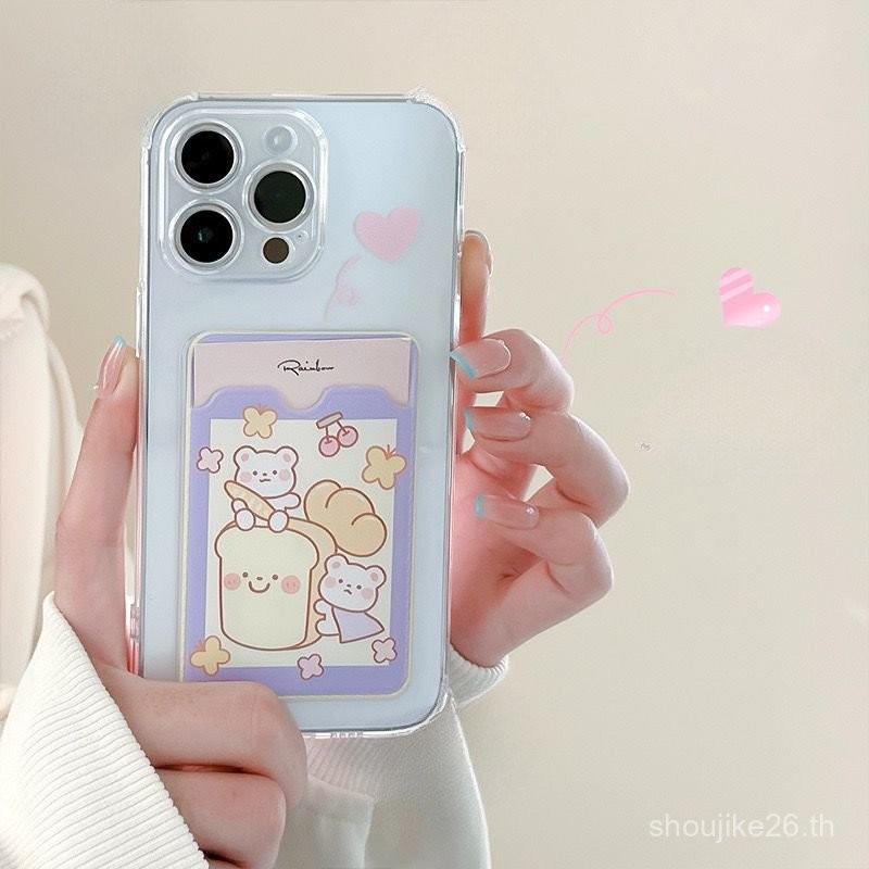 เคสมือถือขายส่งแอปเปิ้ล15กระเป๋าบัตรเคสสำหรับ iphone14 12PROMAX การ์ตูน13pro j0vo