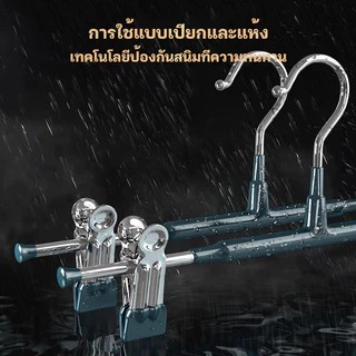 l ราคาส่วนลด ถูกที่สุด l ไม้แขวนเสื้อหนีบ หนีบกางเกงกระโปรง สเเตนเลสเคลือบซิลิโคน ประหยัดพื้นที่ง่าย สะดวก ราคาต่อ1ชิ้น