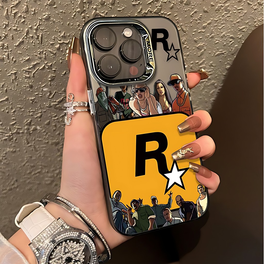 COD ใช้ได้ iPhone 11 13 12 14 15 Pro MAX 14 15 7 Plus XR XSMAX เคสโทรศัพท์แบรนด์แฟชั่นเทรนด์ Rockstar Games