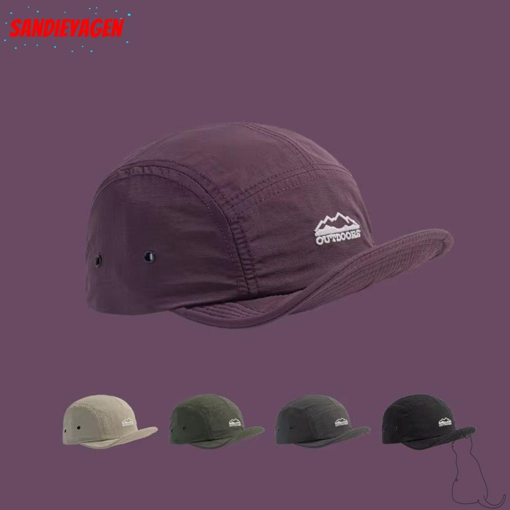 Sandieyean หมวกเบสบอล, หมวกฮิปฮอปปีกสั้นแบบพับได้, ป้องกันแสงแดดแบบปรับได้แบบสบาย ๆ หมวกแคมป์แห้งเร็ว 5 ด้านกลางแจ้ง – โปรปัง