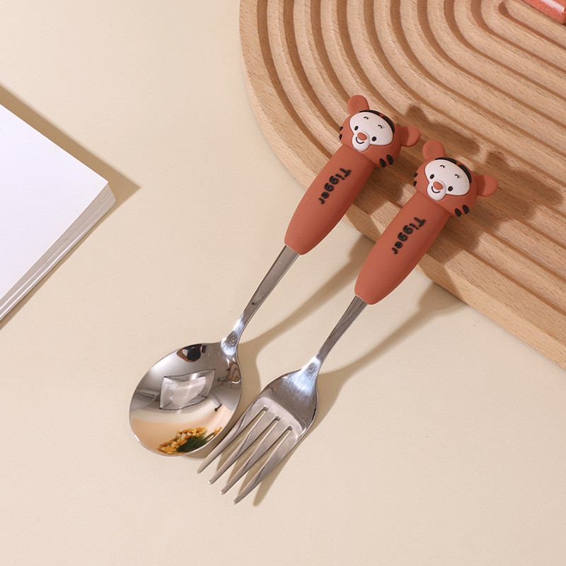 🥢Disney ตะเกียบ ช้อน ส้อม    ชุดช้อนส้อม  ช้อนเด็ก  Kid Spoon Fork Set    ชุดช้อนส้อมเด็ก ช้อนส้อมลายการ์ตูน แสตนเลสหนาอย่างดี พร้อมกล่องพกพาสะดวก