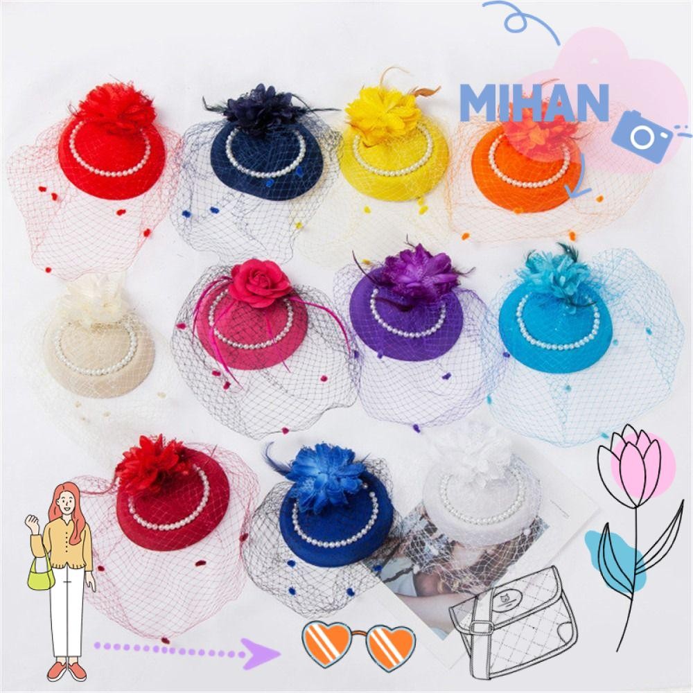 Mh ผม Fascinator หมวกผม Claw แฟชั่น Stewardess หมวกด้านบน Hairpin Retro Hairclip Pillbox หมวก
