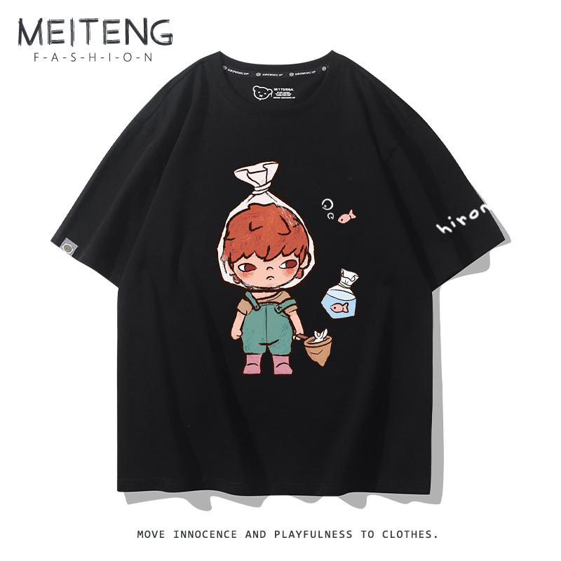ผ้าฝ้าย 100% Hirono Ono การ์ตูน Merchandise เสื้อยืดแขนสั้นผู้ชายผู้หญิงคู่ฤดูร้อนน่ารัก All-Match เสื้อผ้า