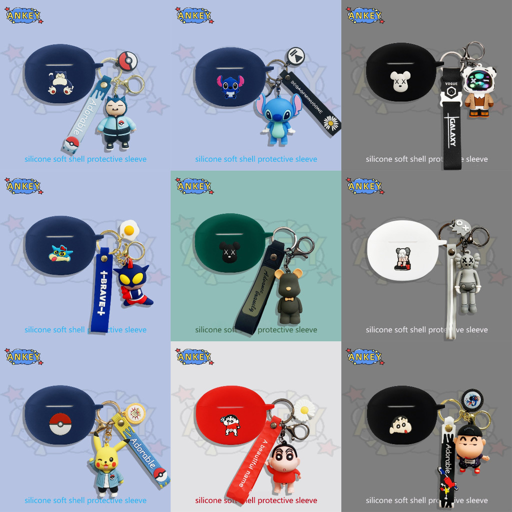 For Honor Choice Earbuds X7e Earphone Silicone Case Earbuds Cute Bear Gift Soft Protective Headphone