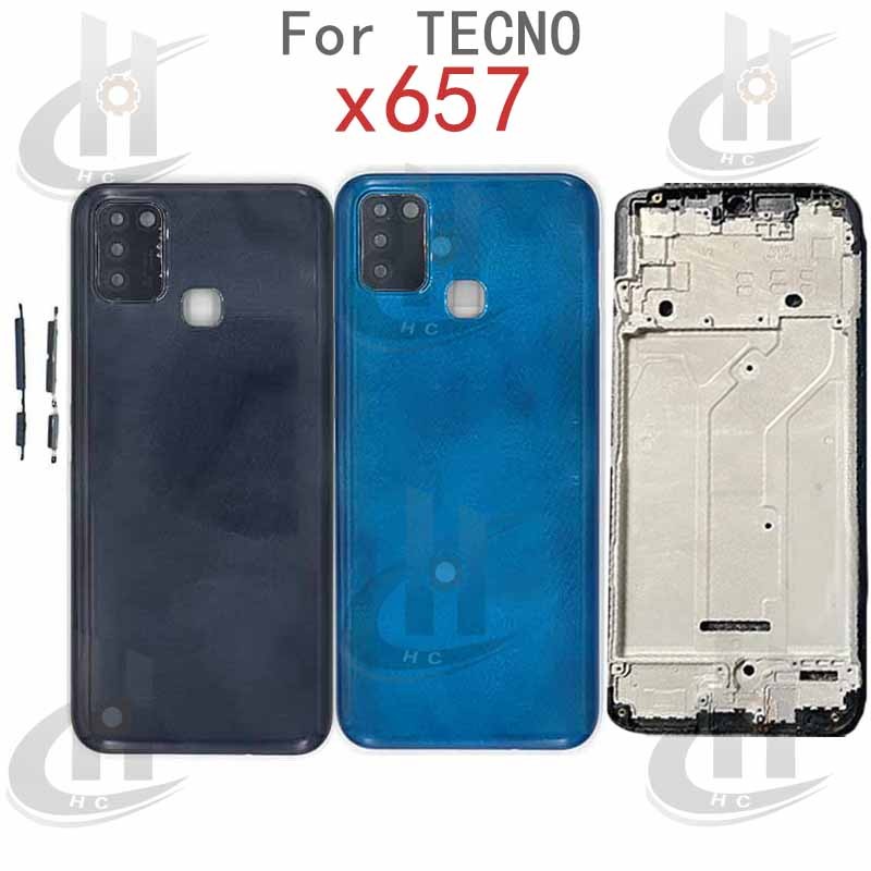 สําหรับ Infinix Smart 5 X657 X657B x657c แบตเตอรี่ฝาหลังที่อยู่อาศัยกรอบกลาง + ปุ่ม + กรอบด้านหน้า LCD + เลนส์กล้อง