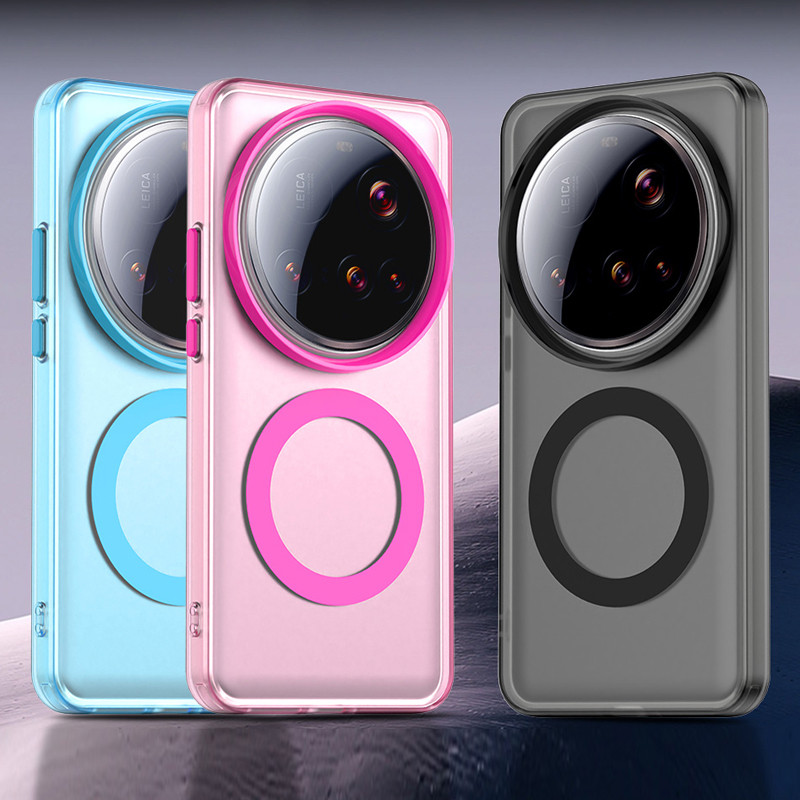 สําหรับ Xiaomi 15 Ultra Case ELVEV Candy Colour Clear PC Back + TPU กันชน Slim ฝาครอบดูด