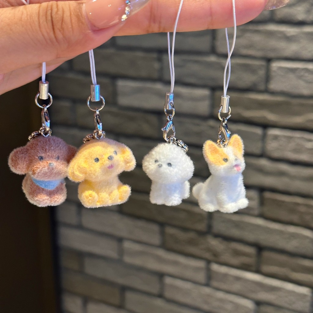 เรซิ่นการ์ตูนสามมิติตุ๊กตาสุนัขพวงกุญแจเครื่องประดับโทรศัพท์มือถือ