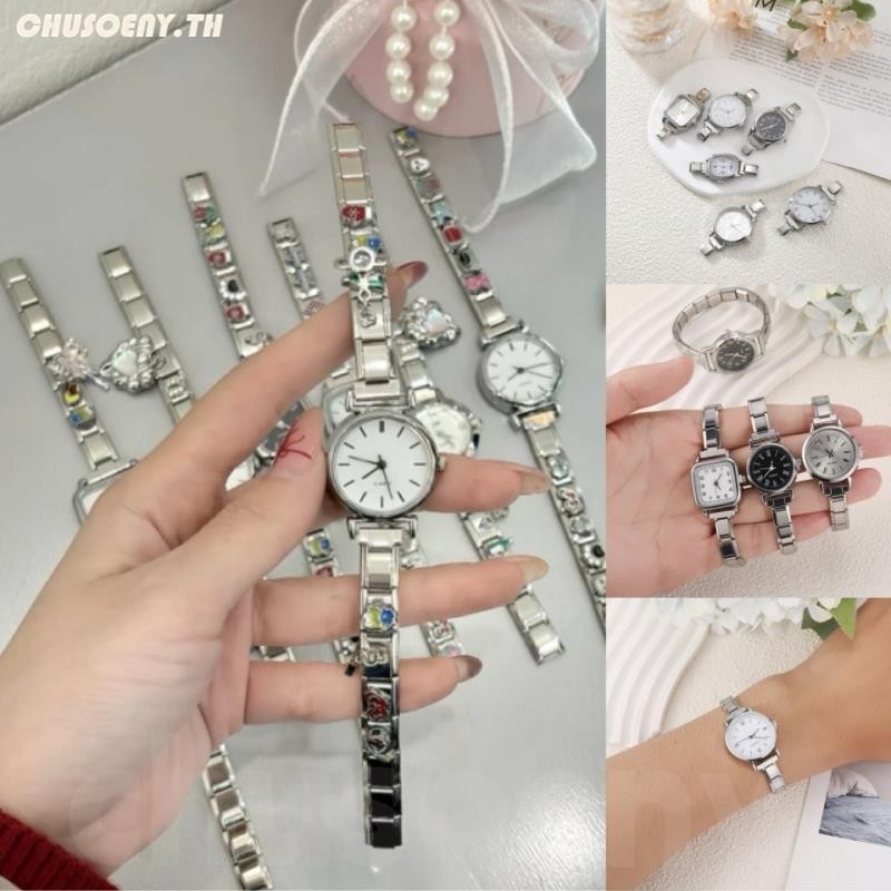 ⌚นาฬิกา Hot DIY Italian Charm Modular ใหม่ Sliver ข้อมือเพื่อนที่ดีที่สุดพ่อดอกไม้อิตาเลี่ยน Charm Links Fit 9 มม.สร้อยข้อมือสแตนเลสทําเครื่องประดับ