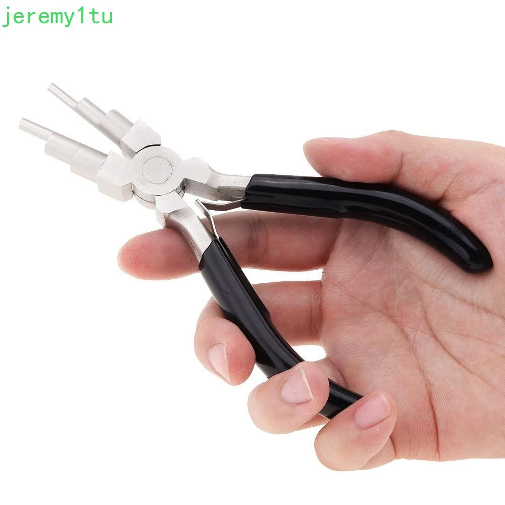 Jeremy คีมดัดลวด 6 in 1, เครื่องประดับห่อลวดทําคีมจมูกกลม, เครื่องมือมือทนทานทนทานทนทานทนต่อการสึกหรอ 6 ขั้นตอนคีม DIY