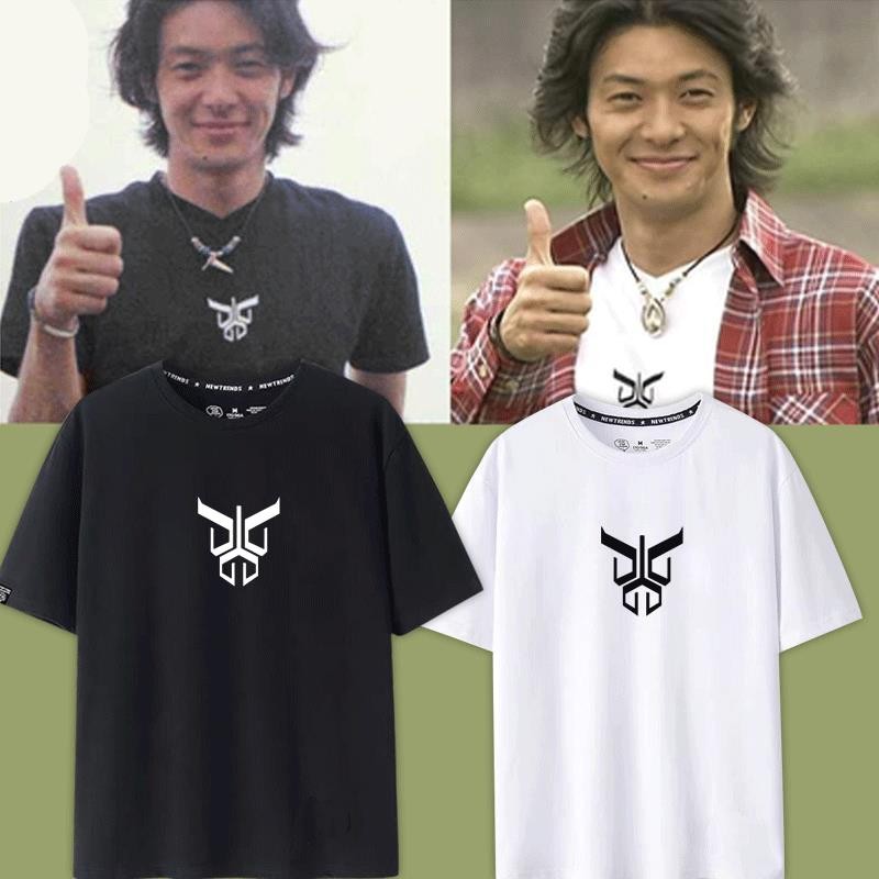 Kamen Rider เสื้อยืดแขนสั้นผ้าไหมน้ําแข็ง kuuga kuuga kuuga Face Fifth Generation Yusuke Casual Wear