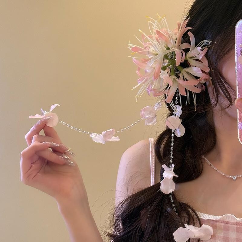 กิ๊บติดผม  กิ๊บดอกไม้   แฟชั่น องค์ประกอบพู่ วิธีการตัดหลากหลาย ขนาดใหญ่ - รูปที่ 2