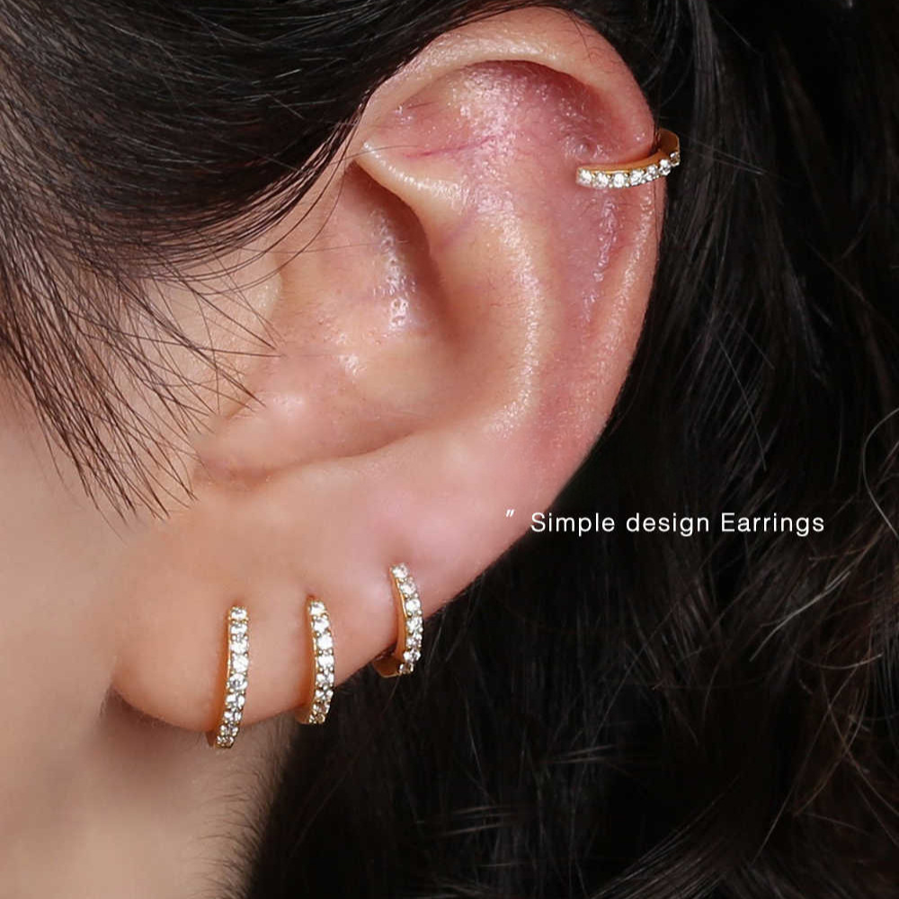 925 เงินต่างหูผู้หญิง Elegant Diamond-Studded รอบหู Cuffs 2025 ใหม่แฟชั่นเครื่องประดับขายส่งของขวัญ