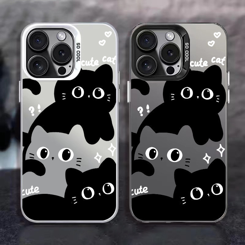 🔥ส่งจากไทย🔥 เคสไอโฟน11/12/13/14/15 Pro Max Cute Black Cat TPU Matte Case For iPhone 11 12 13 14 15 16 PRO XS XR XSMAXเคส - รูปที่ 7