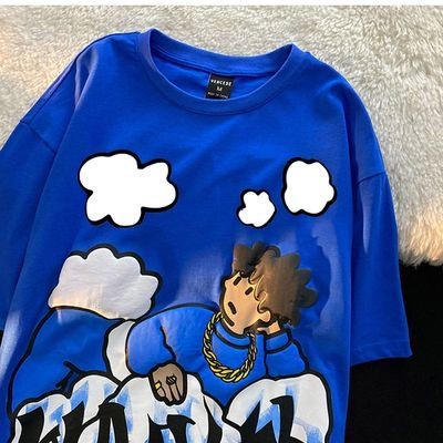 (จัดส่งตลอด 24 ชั่วโมง)Woo Right เสื้อยืด 100% คอตตอน สีน้ำเงิน Klein เก๋ไก๋ สวมสบาย เหมาะสำหรับนักเรียน เสื้อกึ่งแขน