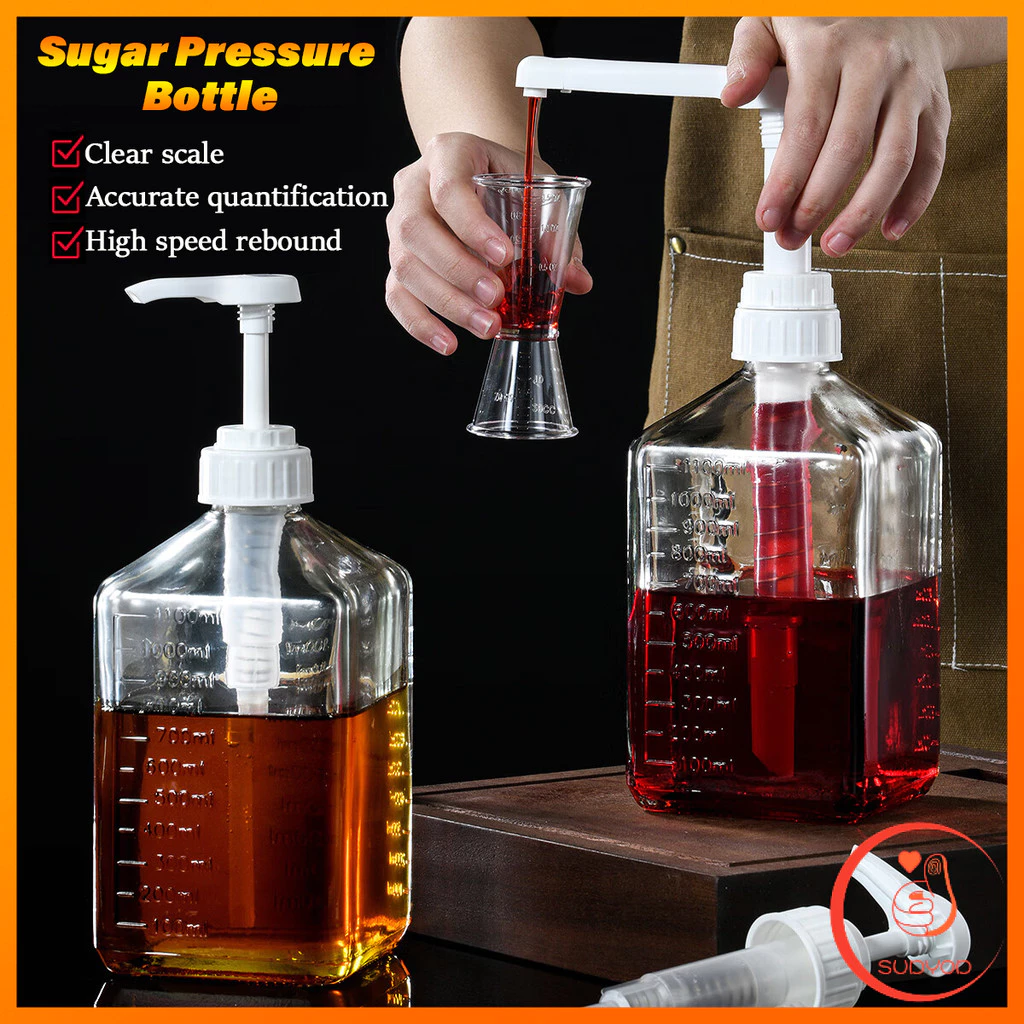 ขวดพลาสติก ขวดแก้ว ขวดหัวปั้ม ขวดน้ำเชื่อม ขวดน้ำมัน 1100/1600ml(10cc)