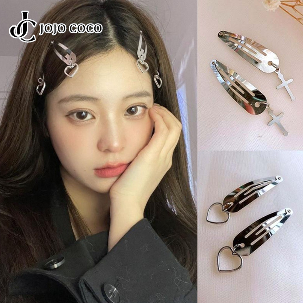 โจโจ้ โกโก้กิ๊บติดผมหน้าม้าหน้าผากรูปหัวใจหวานและเผ็ดเครื่องประดับผมสาวกิ๊บติดผมข้าม