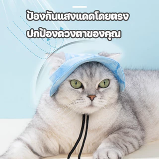 หมวกสัตว์เลี้ยง หมวกบักเกิลกันแดด ป้องกันแสงแดดในฤดูร้อน หมวกผ้าแคนวาส