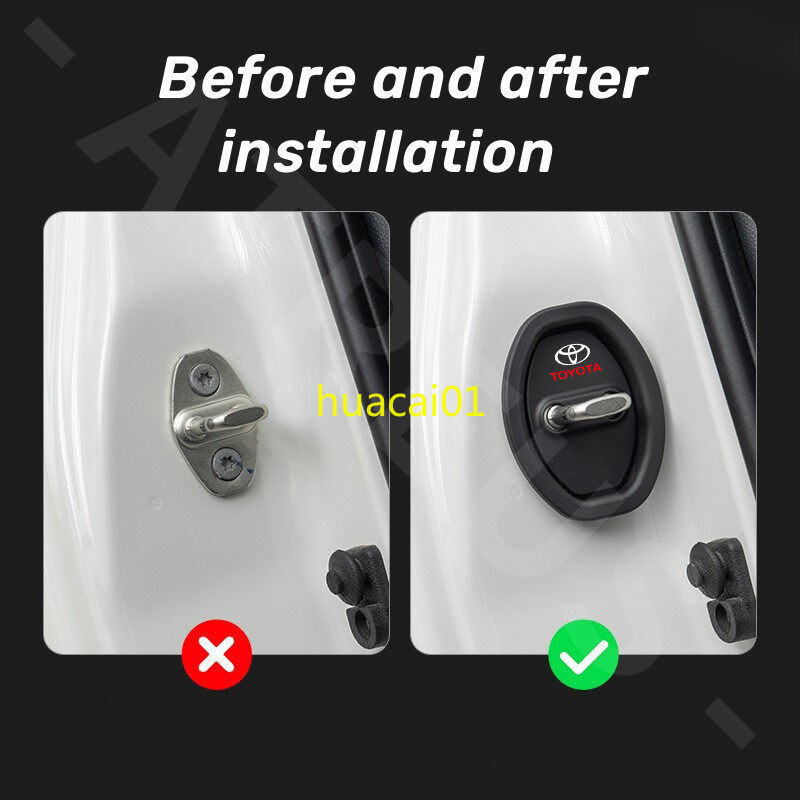 ตกแต่งบ้าน 4 ชิ้น Toyota รถประตูล็อคฝาครอบป้องกันซิลิโคนประตูล็อคโช้คอัพเงียบ Anti-collision บัฟเฟอร์ยางสําหรับ Toyota Wigo Vios Rush Innova Hilux Raize Avanza Fortuner HiAce ส่งด่วน สั่งเลย