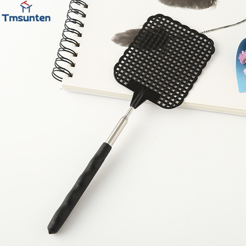 สแตนเลส Fly Swatter Creative Fly Killer ยุง Fly Swatter Telescopic Design Tmsunten