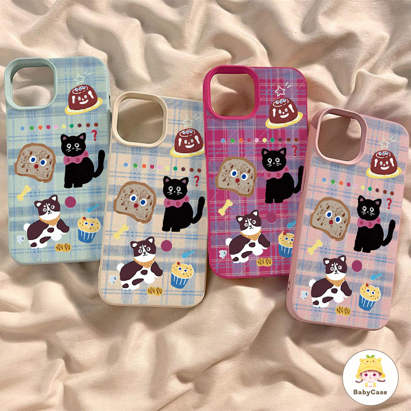 เคสไอโฟน 16 11 สำหรับ iPhone 15 11 16 13 14 12 Pro Max 8 7 15 14 Plus XR XS X Maxการ์ตูนตลกแมวน่ารักแมวนุ่มปกอ่อน