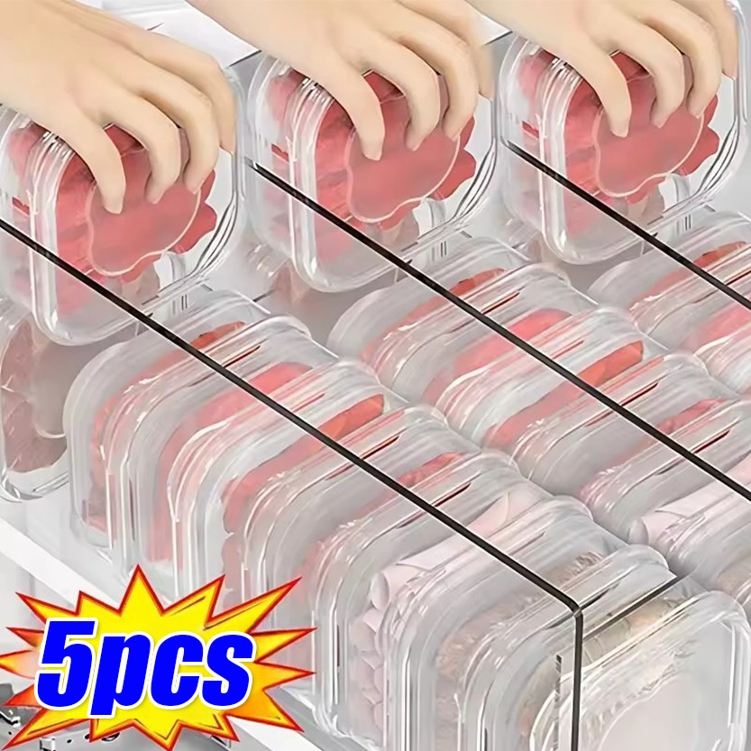 1/3/5 ชิ้นตู้เย็นกล่องเก็บอาหาร / เนื้อโปร่งใสผัก Fresh-Keeping Organizer / แบบพกพากล่องคอนเทนเนอร์ที่ว่างเปล่า