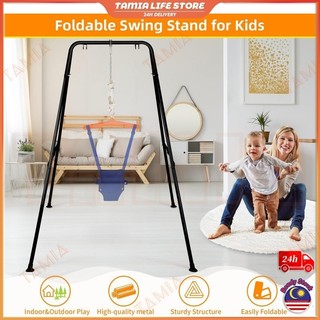Foldable Swing Stand for Kids Heavy Duty A-Frame Metal Stand Fits Baby Swing Easy to Assemble &Store