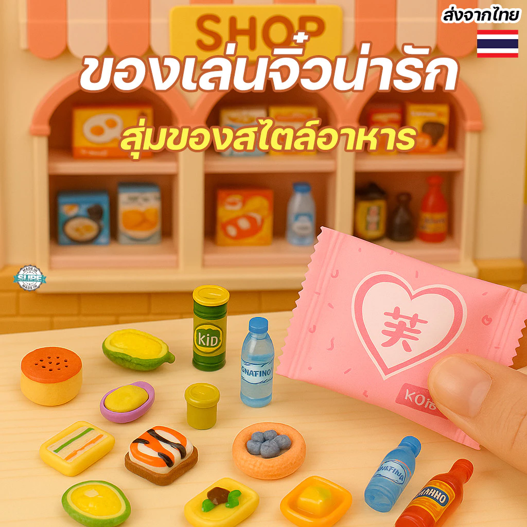 ของเล่นเด็กมินิขนมเค้ก กล่องสุ่มของเล่นร้านขนม เล่นขายของเสริมจินตนาการ น่ารักสุดๆ
