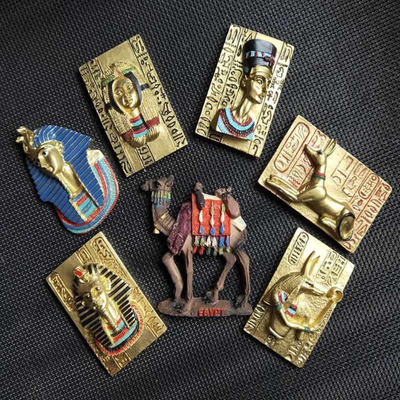 แม่เหล็กติดตู้เย็น ตํานานอียิปต์ Anubis Anubis Queen แม่เหล็กสามมิติแม่เหล็กตู้เย็นคอลเลกชันอูฐตะวันออกกลาง Ref
