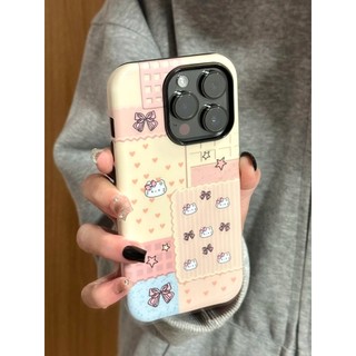 Miffy Rabbit Hello Kitty 2-in-1 เคสสําหรับ Apple 16 Pro Max iPhone 15 Dual Layer 14 Pro Film 13/12/11 Pro Max 7/8p Xs Max ฝาครอบป้องกันกันกระแทก