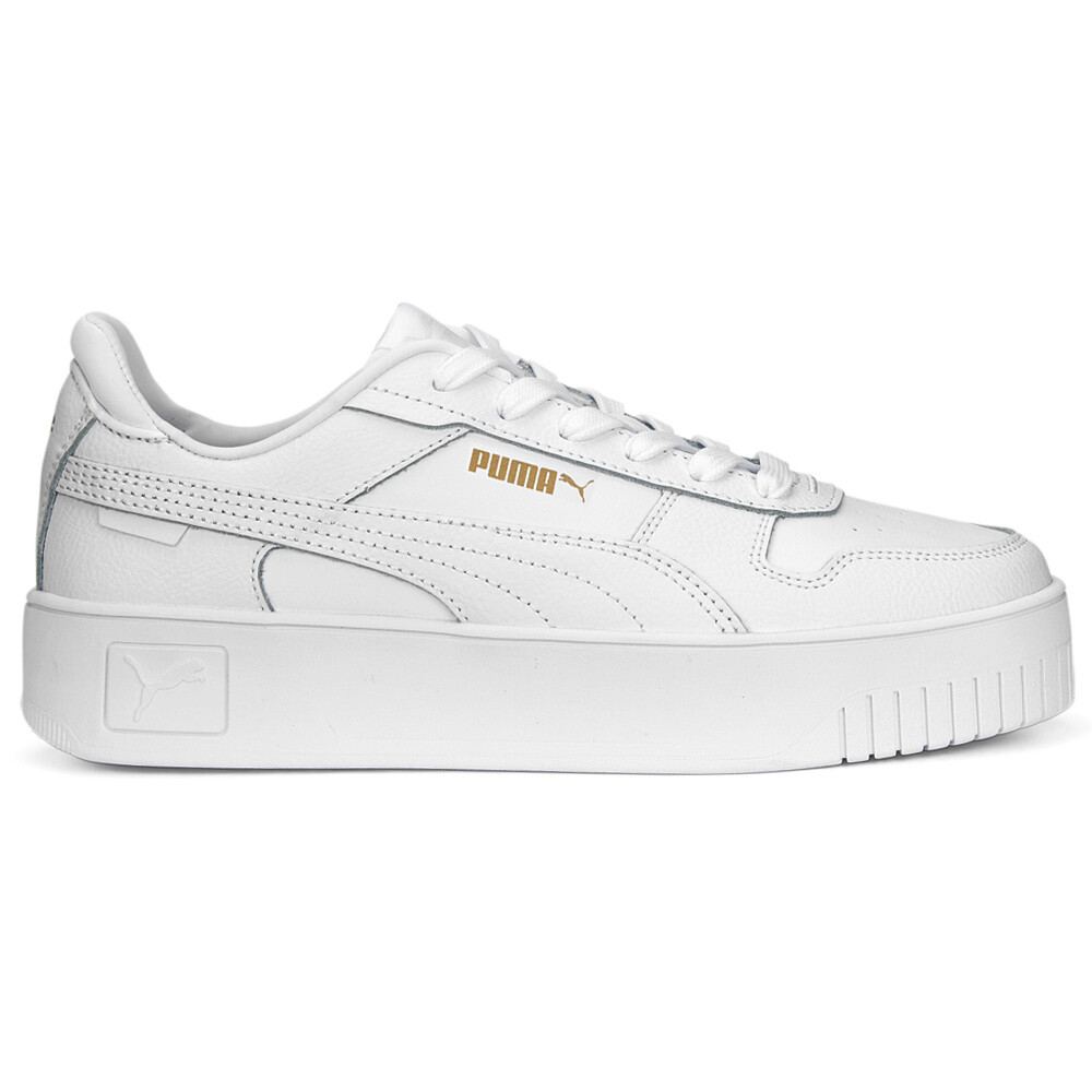 Puma Carina Street Perforated Platform Womens รองเท้าผ้าใบสีขาวรองเท้าลําลอง 338939