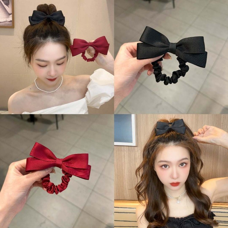 เจ้าหญิงสาวผมหางม้าสูง Bowknot เชือกผมผูกผม Scrunchies เครื่องประดับผม