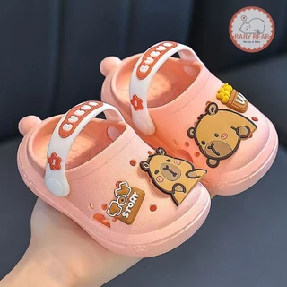 รองเท้าหัวโตเด็ก รองเท้าแตะลายคาปิบาลา ดีไซน์น่ารัก มีกันลื่น สำหรับอายุ1-3ปี