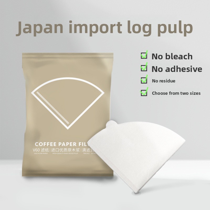 V60 กระดาษกรองกาแฟ V-Type Log Pulp กรวยกระดาษกรองมือหยดกระดาษกรองกาแฟ V01V02