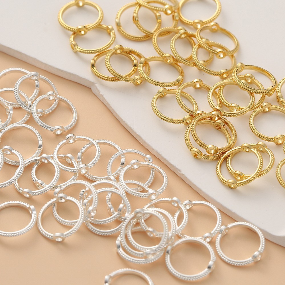 50pcs โลหะผสมรักษาสีลูกไม้ปกลูกปัดห่วงลูกปัด DIY เครื่องประดับเครื่องประดับขายส่ง
