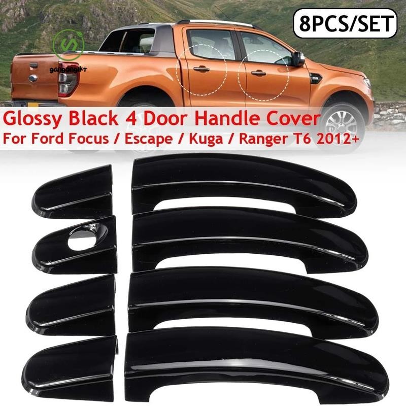 [gangong1kr]8 ชิ้น/เซ็ตรถ ABS สีดําเงา 4 มือจับประตูสําหรับ Ford Focus Escape Kuga Ranger 2013 2014 2015 2016 2017 2018
