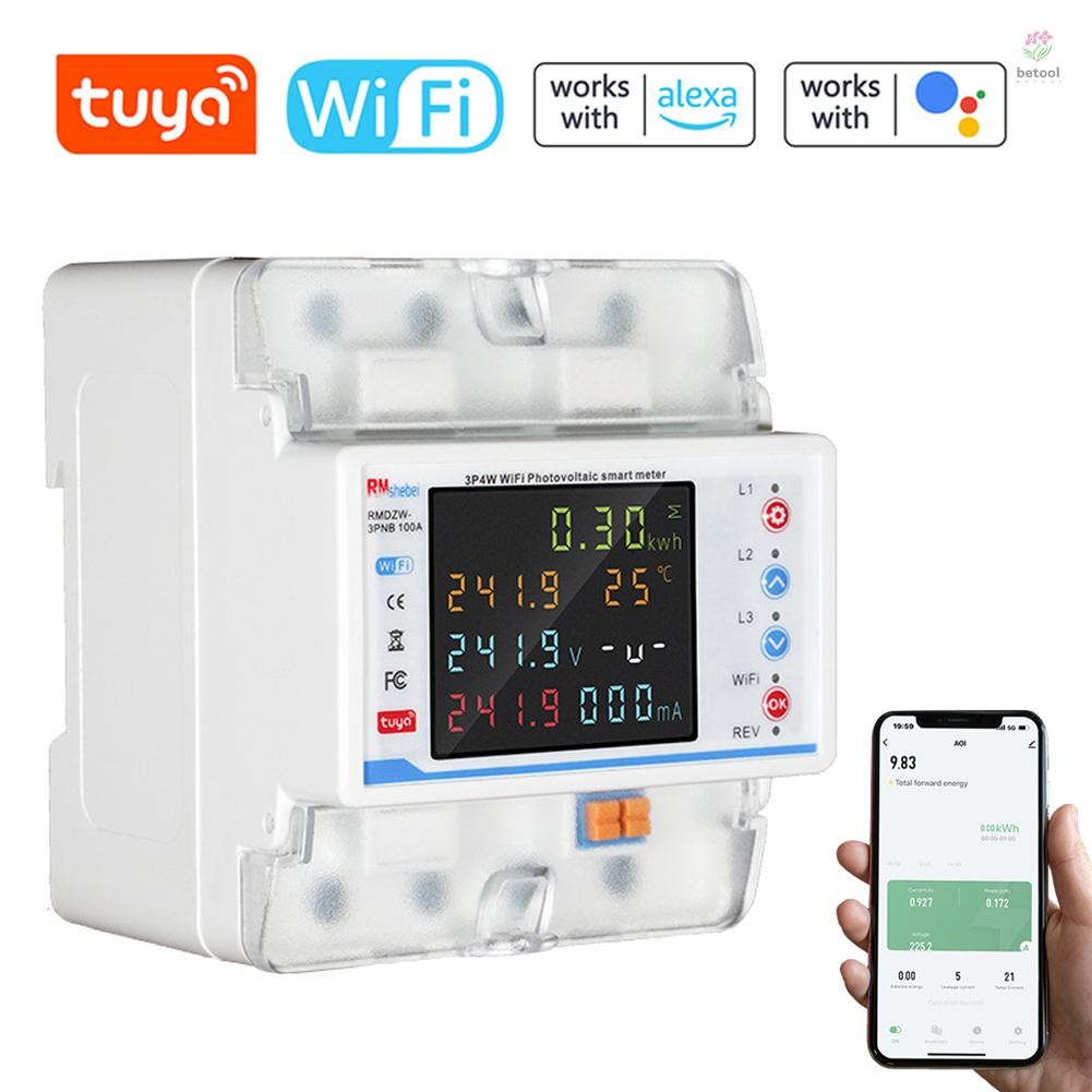 Tuya WiFi อัจฉริยะ Circuit Breaker อัตโนมัติ Reclosure Protector 3P4W Power Meter สามเฟส Reclosure สวิทช์หลายการป้องกัน Timing Schedule ไฟฟ้าวัดสนุก